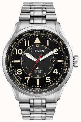 Citizen Herren Promaster Nighthawk Edelstahl schwarz Zifferblatt Uhr BX1010-53E