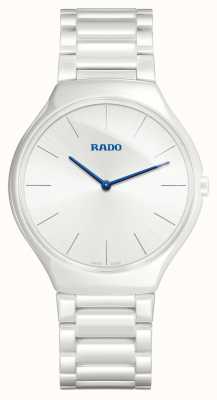 RADO Echte dünne weiße Keramik Armband weiß Zifferblatt Quarz R27957022