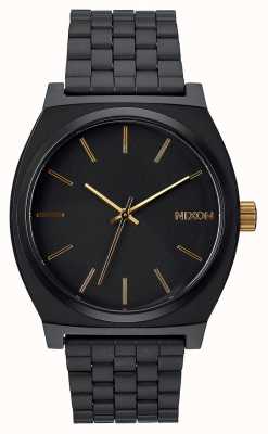 Nixon Zeitzähler | mattschwarz / gold | Armband aus schwarzem IP-Stahl | schwarzes Zifferblatt A045-1041-00