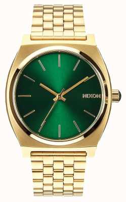 Nixon Zeitzähler | Gold / grüner Sonnenstrahl | goldenes IP-Stahlarmband | grünes Zifferblatt A045-1919-00