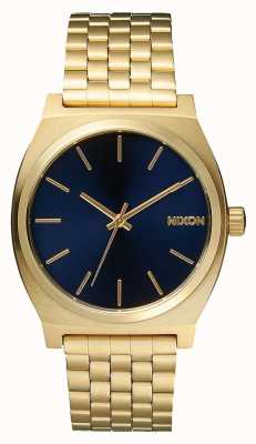 Nixon Zeitzähler | alles hellgold / kobalt | IP-Armband aus Gold | blaues Zifferblatt A045-1931-00