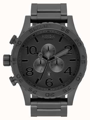 Nixon 51-30 chrono | alles mattschwarz / schwarz | schwarzes IP-Armband | schwarzes Zifferblatt A083-3086-00