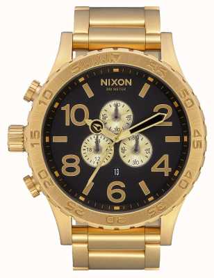 Nixon 51-30 chrono | alles gold / schwarz | Gold IP Armband | schwarzes Zifferblatt A083-510-00