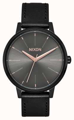 Nixon Kensington Leder | schwarz / Rotguss | schwarzes Lederband A108-1420-00