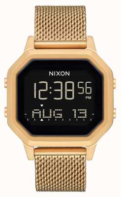 Nixon Sirene milanese | alles Gold | digital | Gold IP Stahl Mesh Armband A1272-502-00