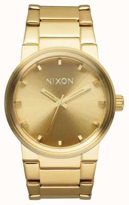 Nixon Kanone | alles Gold | Gold IP Stahl Armband | goldenes Zifferblatt A160-502-00