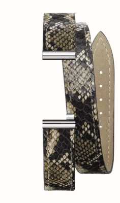 Herbelin Auswechselbares Antarès-Uhrenarmband – doppelt gewickeltes Leder mit Schlangenprägung/Edelstahl – nur Armband BRAC.17048.91/A