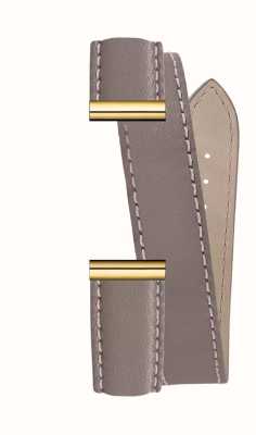 Herbelin Antarès Wechselarmband – doppelt gewickeltes taupefarbenes Leder / goldfarbenes PVD – nur Armband BRAC.17048.92/P