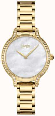 BOSS | Gala | Frauen | vergoldetes Armband | weißes Perlmutt Zifferblatt | 1502557