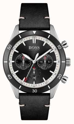 BOSS | Männer | santiago | schwarzes Zifferblatt | schwarzes Lederband | 1513864
