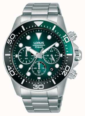 Lorus Herrenchronograph | grünes Zifferblatt | Edelstahlarmband RT341JX9