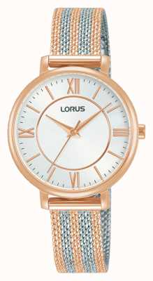 Lorus Damen | weißes Zifferblatt | zweifarbiges Mesh-Armband RG216TX9