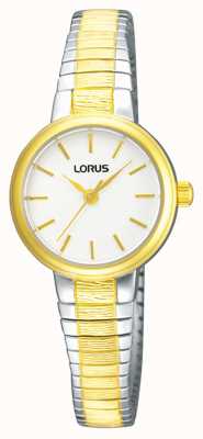 Lorus Damen | weißes Zifferblatt | erweiterbares zweifarbiges Armband RG238NX9