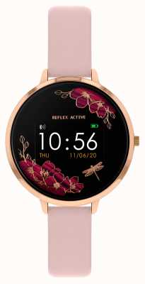 Reflex Active Multifunktions-Smartwatch der Serie 03 (38 mm), digitales Zifferblatt / rosafarbenes Kunstleder RA03-2038