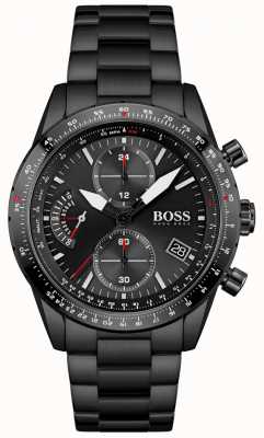 BOSS | Männer | Pilotausgabe | schwarzes Armband | schwarzes Chronographenzifferblatt | 1513854