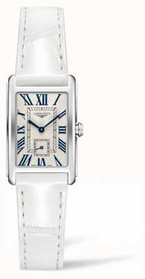 LONGINES Dolcevita Eleganz zeitgenössisch | Damen |weißes Leder | Schweizer Quarz L52554712
