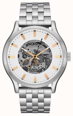 Nixon Spectra Edelstahl Skelettuhr mit Zifferblatt A1323-179
