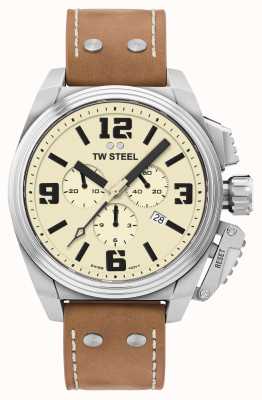 TW Steel Canteen Chronograph Cremefarbenes Zifferblatt TW1010