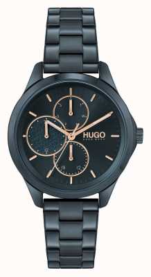 HUGO #furchtlos multi casual | blaues Zifferblatt | blaues IP-Stahlarmband 1540098