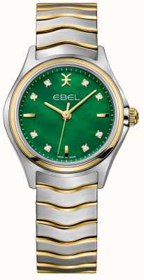 EBEL Wave Lady – 8 Diamanten (30 mm), grünes Perlmuttzifferblatt / 18-karätiges Gold und Edelstahl 1216440