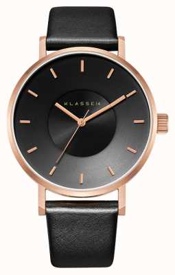 Klasse14 Volare dunkelrosa 42mm schwarzes Lederarmband VO16RG005M