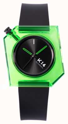 Klasse14 K14 grünes Avo 40 mm schwarzes Silikonarmband WKF19GN001M
