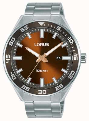 Lorus Sport-Quarzuhr mit braunem Sonnenschliff-Zifferblatt RH937NX9