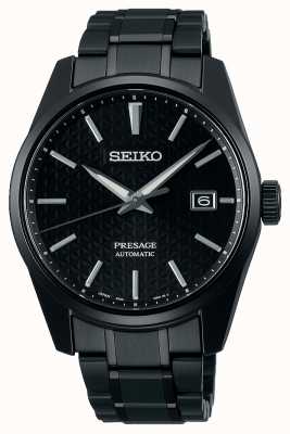 Seiko Presage scharfkantige Serie monochrome schwarze Uhr SPB229J1