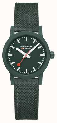 Mondaine Essence 32 mm | parkgrünes Armband | grünes Zifferblatt MS1.32160.LF