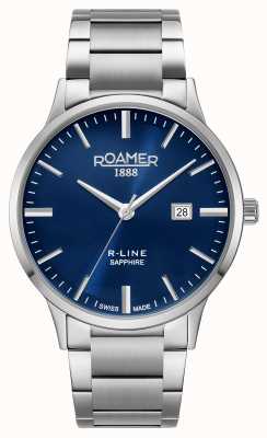 Roamer R-line klassisches Stahlarmband mit blauem Zifferblatt 718833 41 45 70