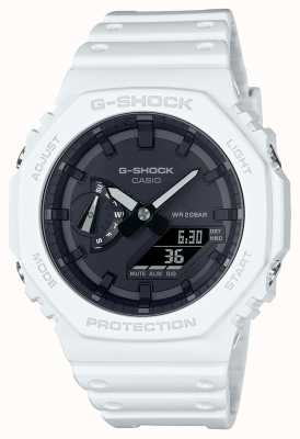 Casio G-Shock Octagon Series White Carbon Core Guard Uhr GA-2100-7AER