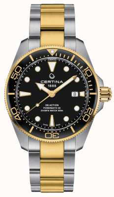 Certina Ds Action Diver 43mm Powermatic 80 schwarz zweifarbig C0326072205100