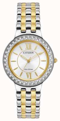Citizen Kristallbesetzte Lünette für Damen | zweifarbige Uhr FE2084-55A
