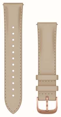 Garmin Schnellverschlussarmband (20 mm), hellsandfarbenes Leder / PVD-Hardware aus 18 Karat Roségold – nur Armband 010-12924-21