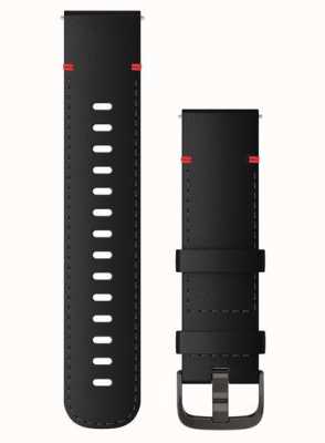Garmin Nur Schnellverschlussriemen (22 mm), schwarzes Leder mit schieferfarbenen Beschlägen 010-12932-25