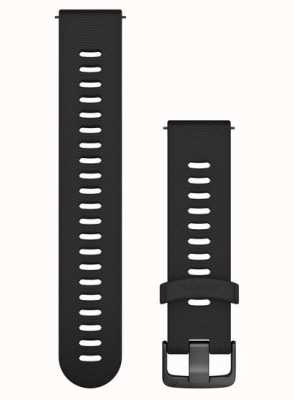 Garmin Schnellverschlussband (20 mm), schwarzes Silikon/Schiefer-Hardware – nur Band 010-11251-1G