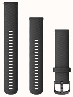 Garmin Schnellverschlussband (20 mm), schwarzes Silikon/Schiefer-Hardware – nur Band 010-12932-11
