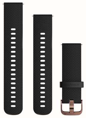 Garmin Schnellverschlussarmband (20 mm), schwarzes Silikon / roségoldenes Silikon – nur Armband 010-12691-03
