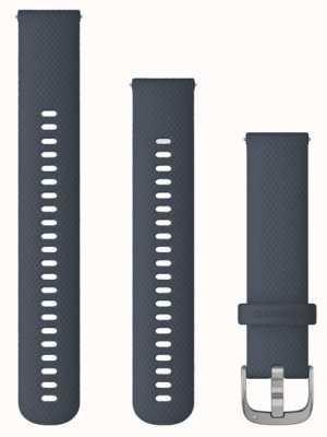 Garmin Schnellverschlussband (20 mm), granitblaues Silikon / silberne Hardware – nur Band 010-12932-10
