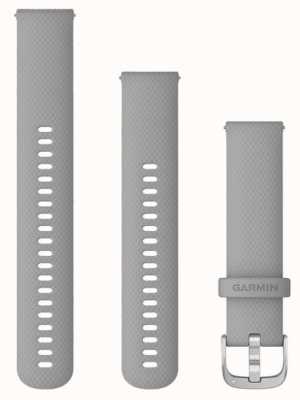 Garmin Schnellverschlussband (20 mm), pudergraues Silikon / silberne Hardware – nur Band 010-12924-00