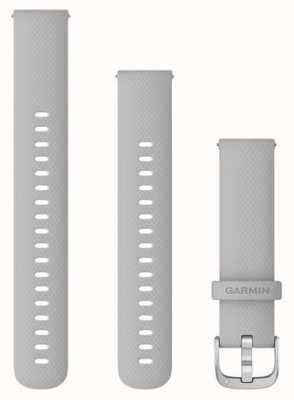 Garmin Schnellverschlussband (18 mm), nebelgraues Silikon / silberne Hardware – nur Band 010-12932-0C
