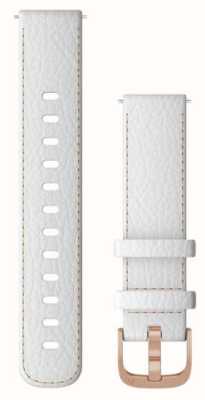 Garmin Schnellverschlussarmband (18 mm), weißes Leder / roségoldene Hardware – nur Armband 010-12932-0L