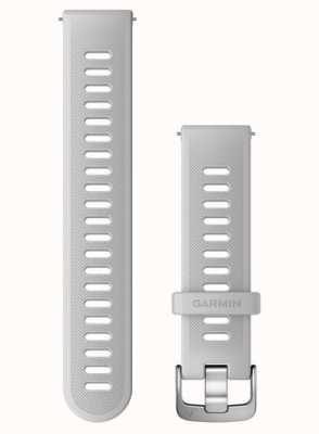 Garmin Vorläufer 55 | Schnellverschlussband (20 mm), weißes Silikon/Edelstahl-Hardware – nur Band 010-11251-9Q