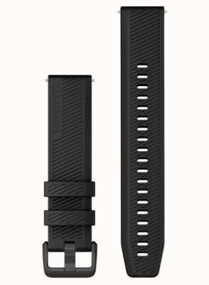 Garmin Schnellverschlussband (20 mm), schwarzes Silikon / schwarze Edelstahlteile – nur Band 010-12926-00
