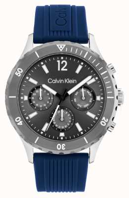 Calvin Klein Herren-Chronograph blaues Silikonarmband 25200120
