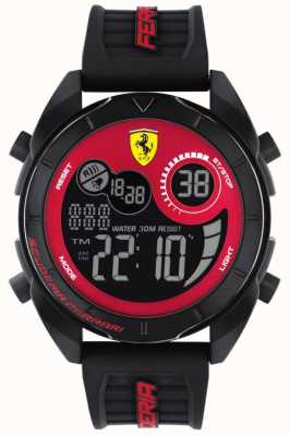Scuderia Ferrari Herren | Forza | digitales Zifferblatt | schwarzes Silikonband 0830877