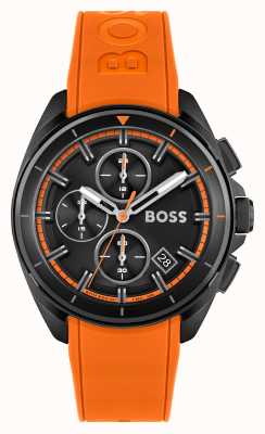 BOSS Volane | schwarzes Chronographenzifferblatt | orangefarbenes Silikonband 1513957