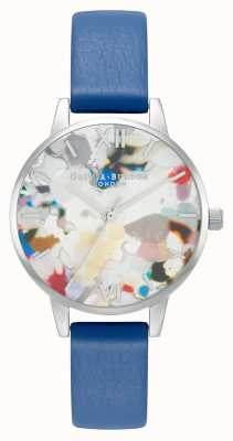 Olivia Burton Pop-Art-Uhr und austauschbares Mesh-Armband-Set OBGSET151