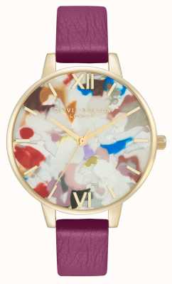 Olivia Burton Set aus Pop-Art-Uhr und austauschbarem Mesh-Armband aus Gold OBGSET153