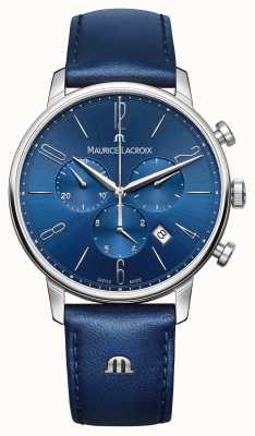 Maurice Lacroix Eliros Chronograph blaue Lederuhr EL1098-SS001-420-4